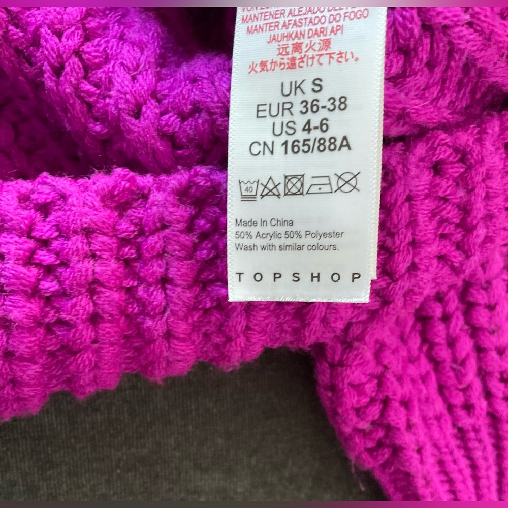 Topshop Purple V-Neck Sweater Chunky Knit - Picture 4 of 8